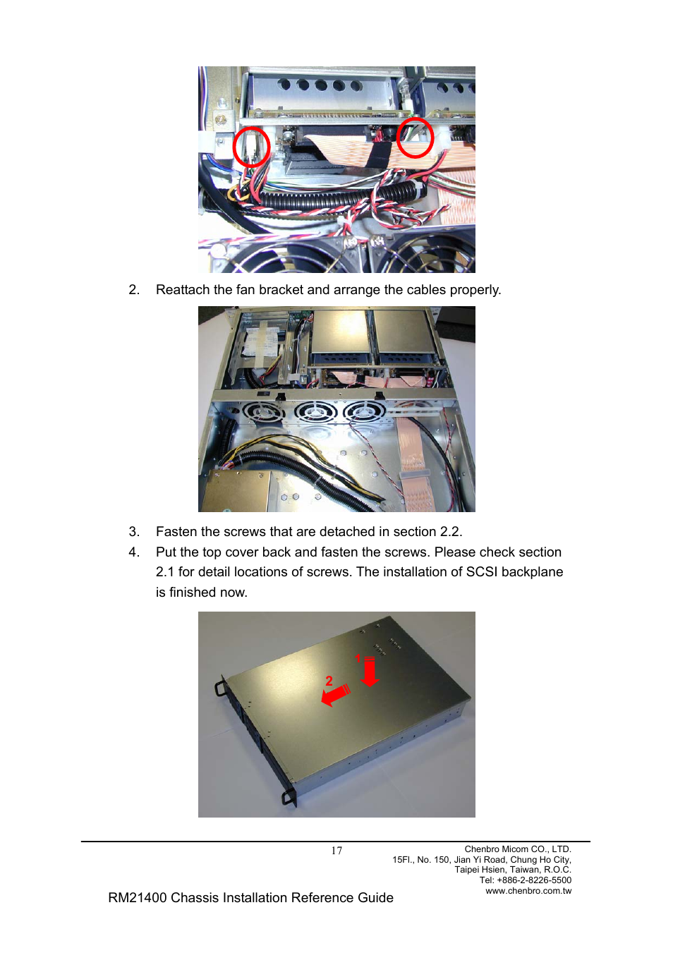 Chenbro Chassis RM21400 User Manual | Page 17 / 17