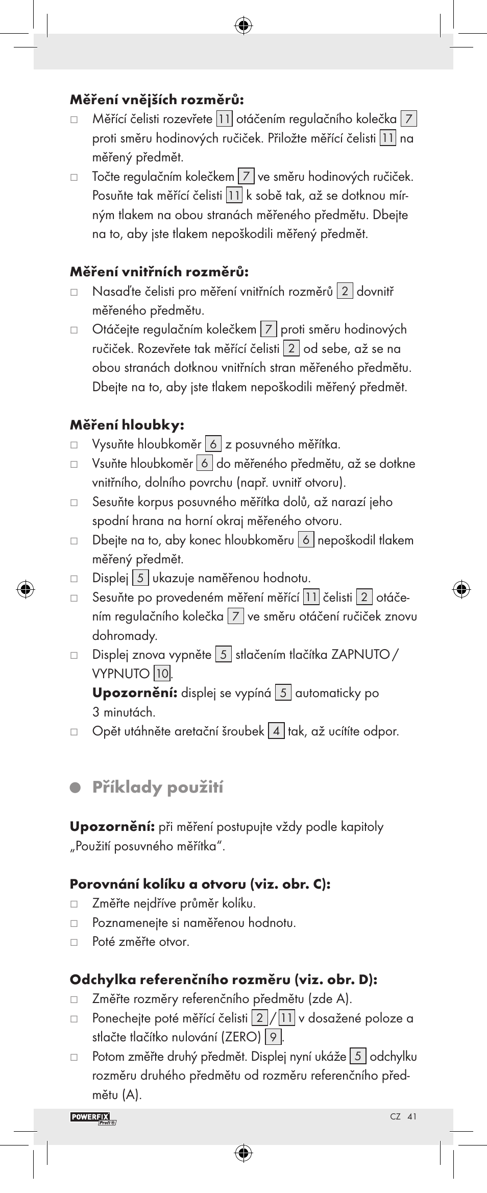 Příklady použití | Powerfix Z22855 User Manual | Page 43 / 62