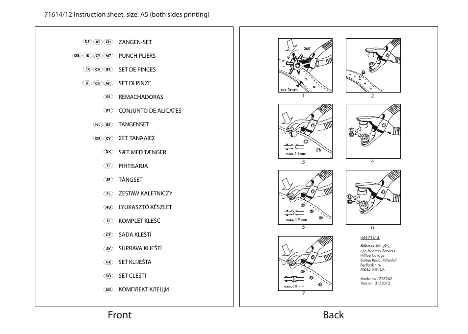 Powerfix Z28942 User Manual | 1 page