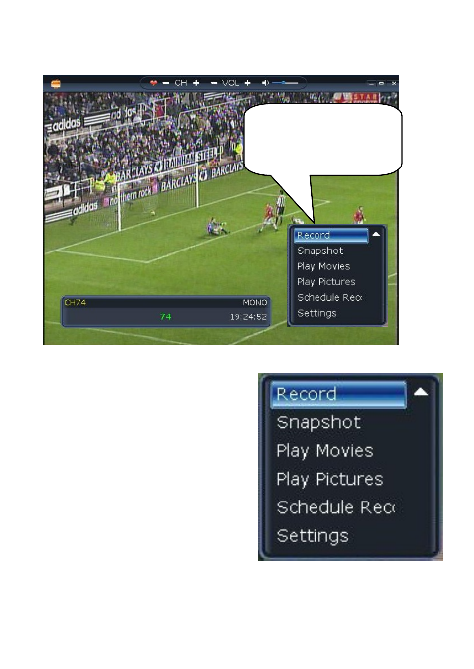 1 tv control on the user interface, Function menu | Chenbro TVExpert 874-00101 User Manual | Page 8 / 17