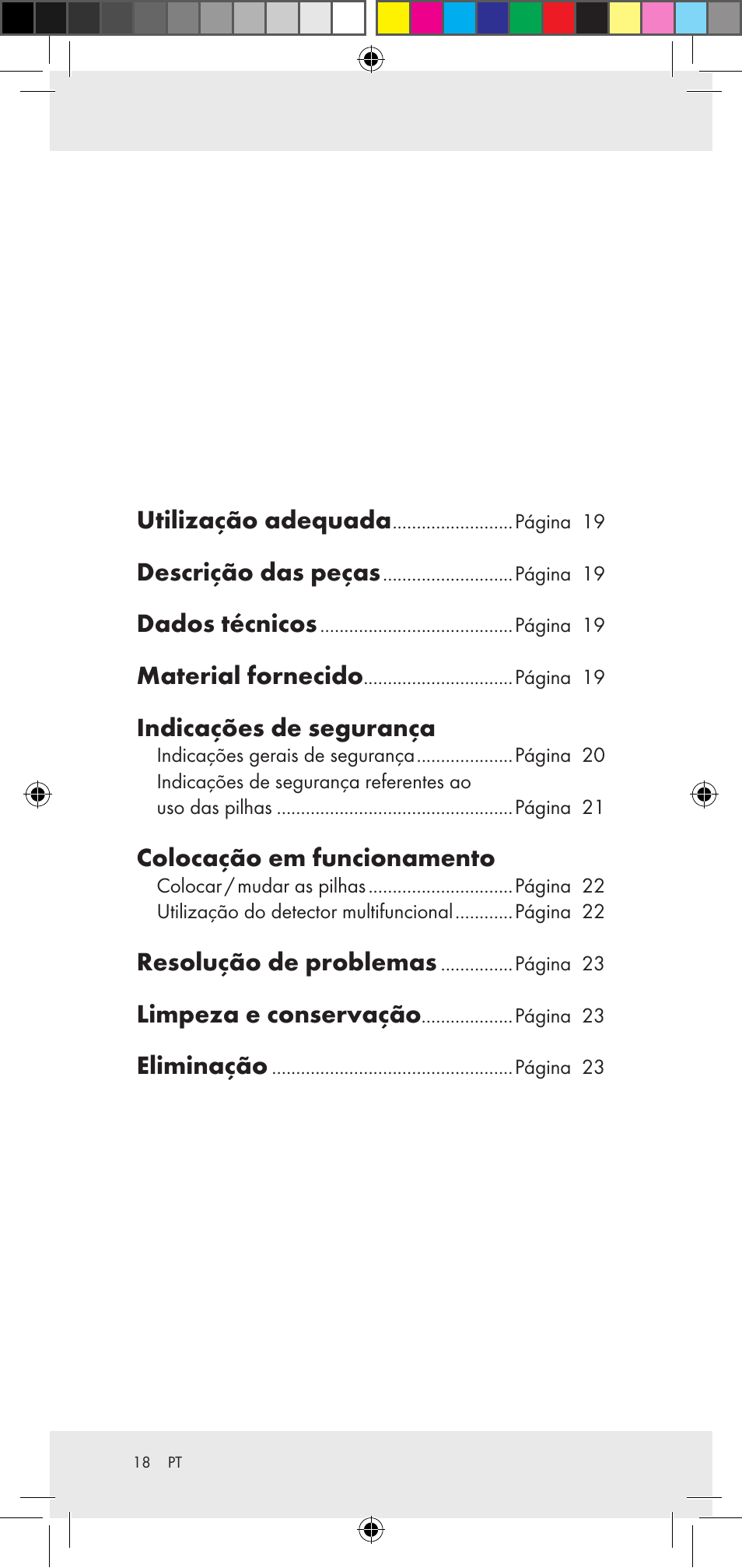 Utilização adequada, Descrição das peças, Dados técnicos | Material fornecido, Indicações de segurança, Colocação em funcionamento, Resolução de problemas, Limpeza e conservação, Eliminação | Powerfix Z29948 User Manual | Page 18 / 36