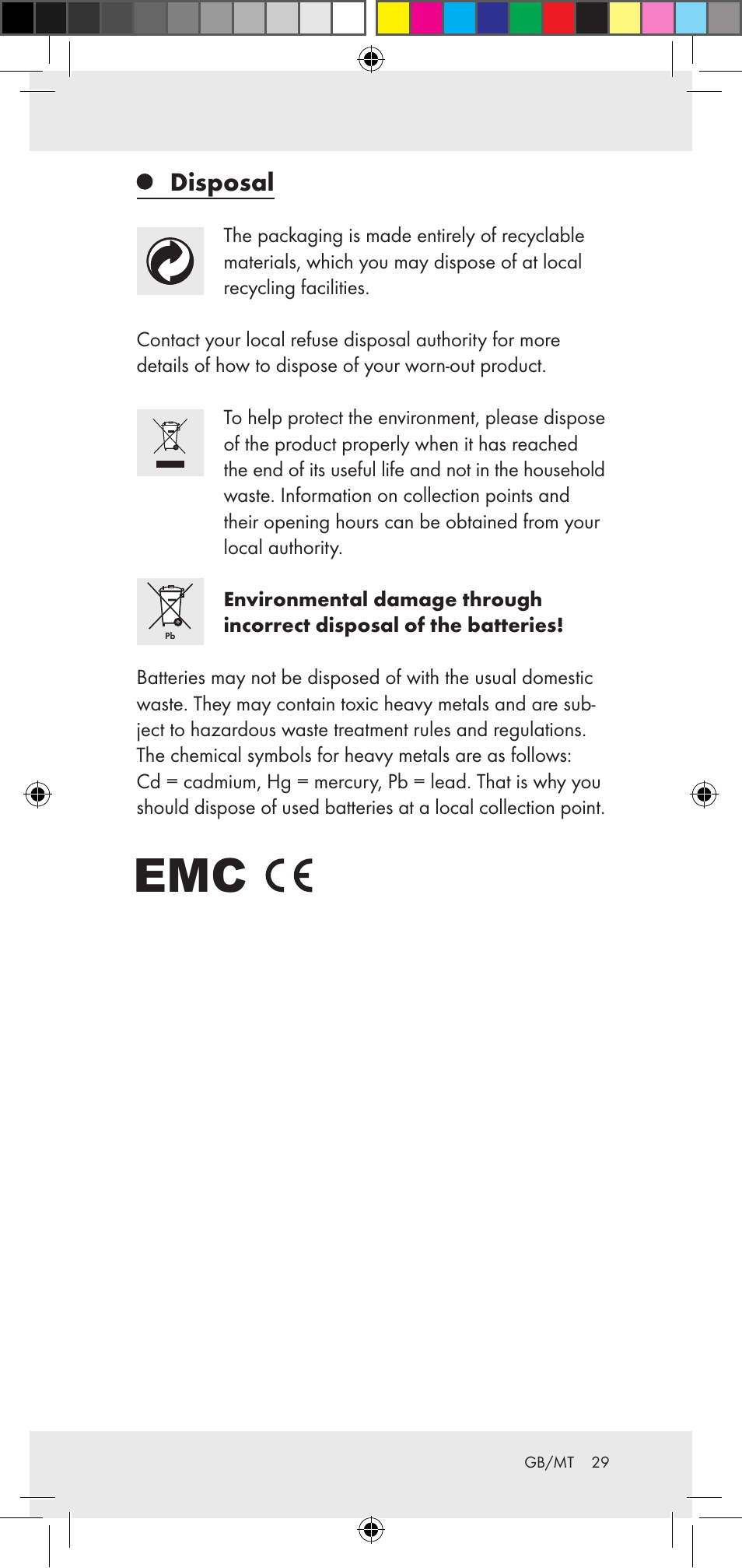 Disposal | Powerfix Z29948 User Manual | Page 29 / 36