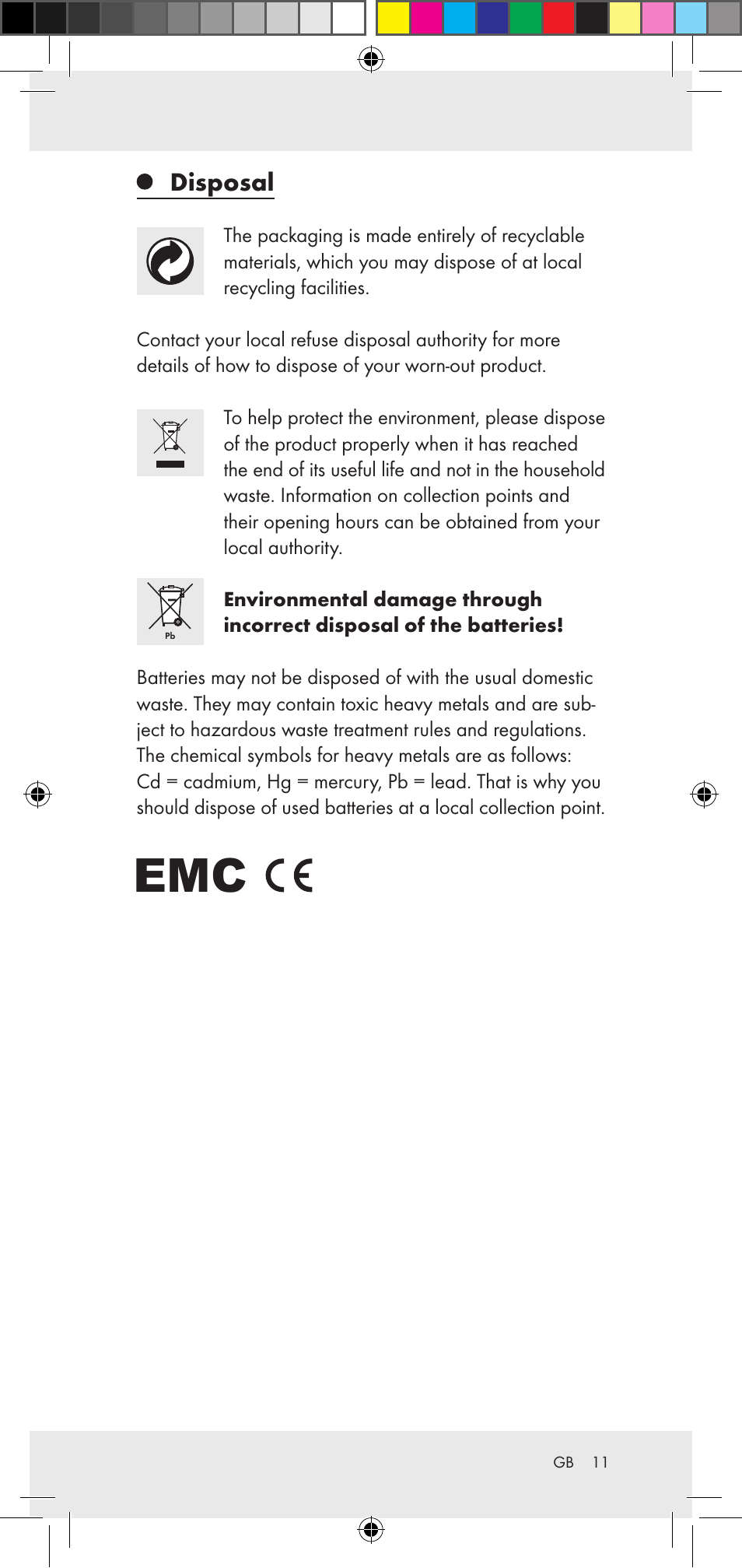 Disposal | Powerfix Z29948 User Manual | Page 11 / 50