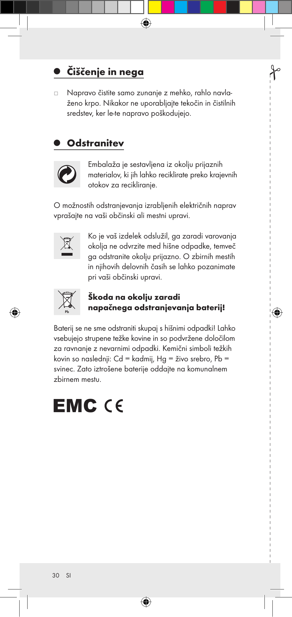 Čiščenje in nega, Odstranitev | Powerfix Z29948 User Manual | Page 30 / 50