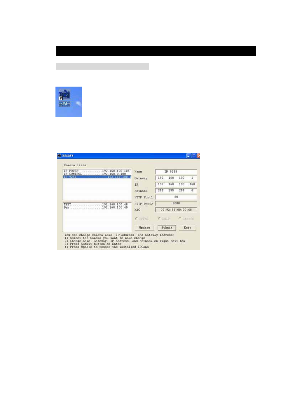 Initial settings, Initial setting through the ethernet | deXlan IP POWER 068420 User Manual | Page 9 / 26