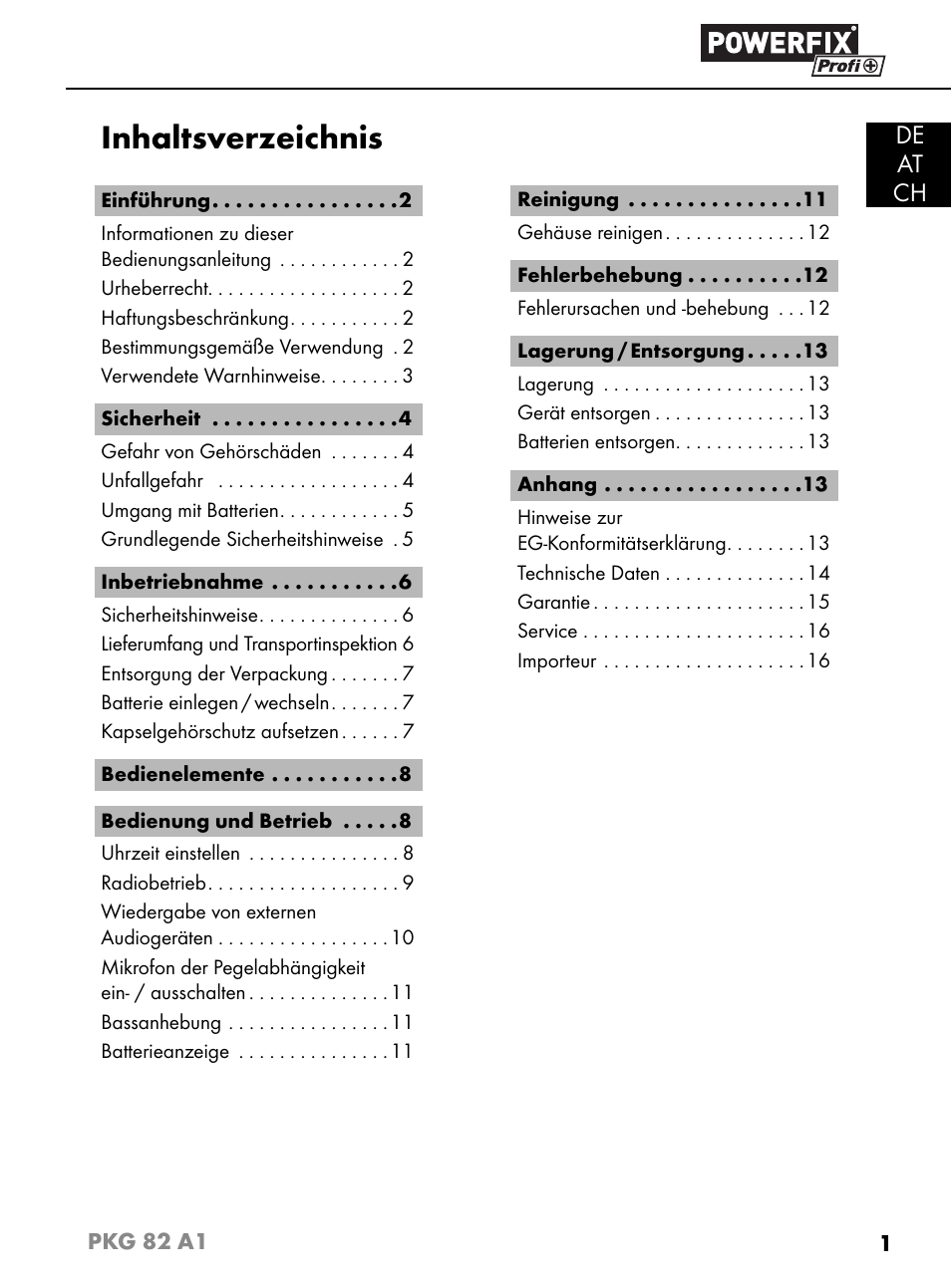 Powerfix PKG 82 A1 User Manual | Page 4 / 84