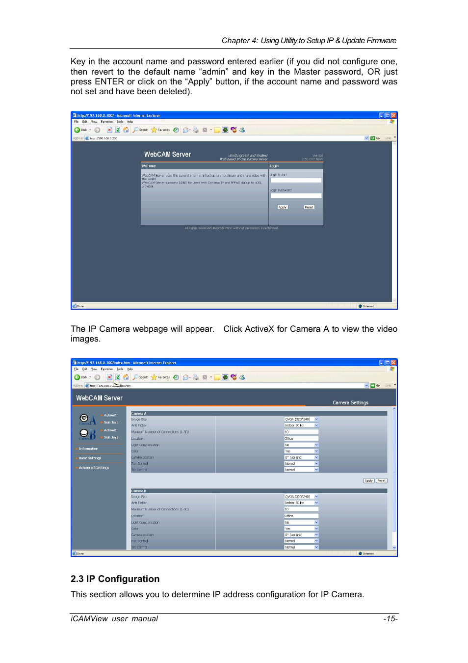 3 ip configuration | Chenbro IP CAMERA 050862 User Manual | Page 18 / 90