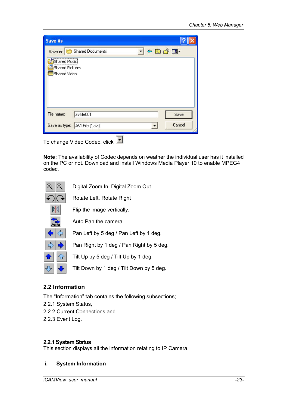 2 information, 2 information 2.2.1 system status | Chenbro IP CAMERA 050862 User Manual | Page 26 / 90