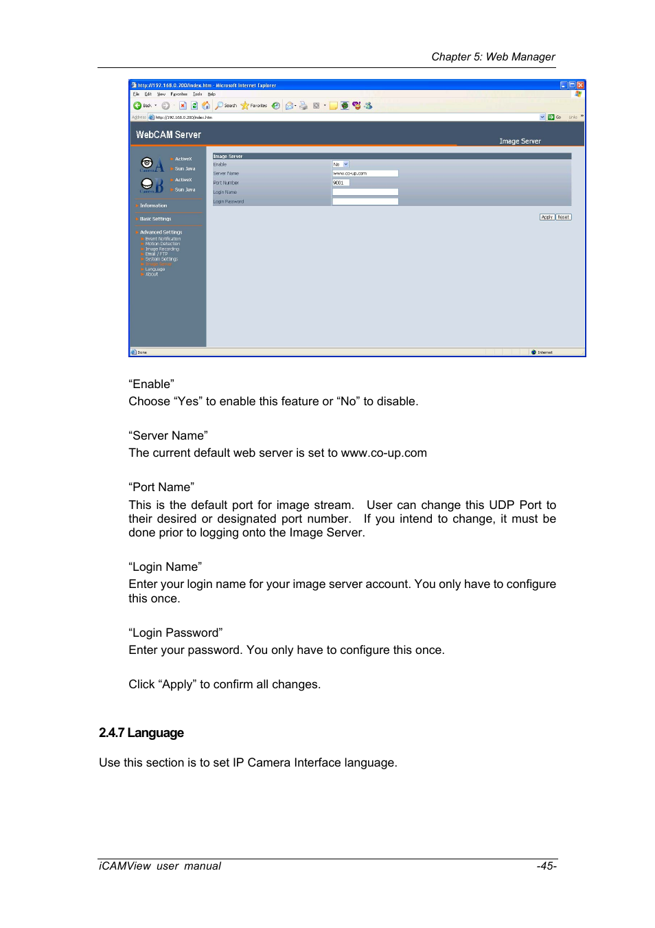 7 language | Chenbro IP CAMERA 050862 User Manual | Page 48 / 90