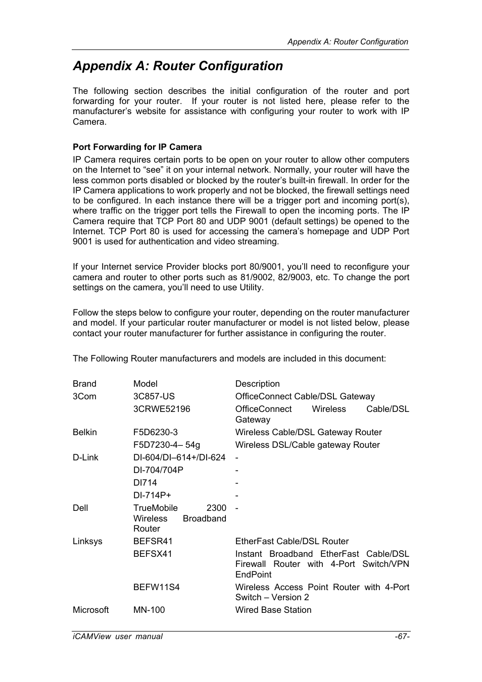 Appendix a: router configuration | Chenbro IP CAMERA 050862 User Manual | Page 70 / 90