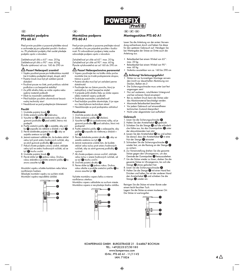 Powerfix PTS 60 A1 User Manual | Page 2 / 2