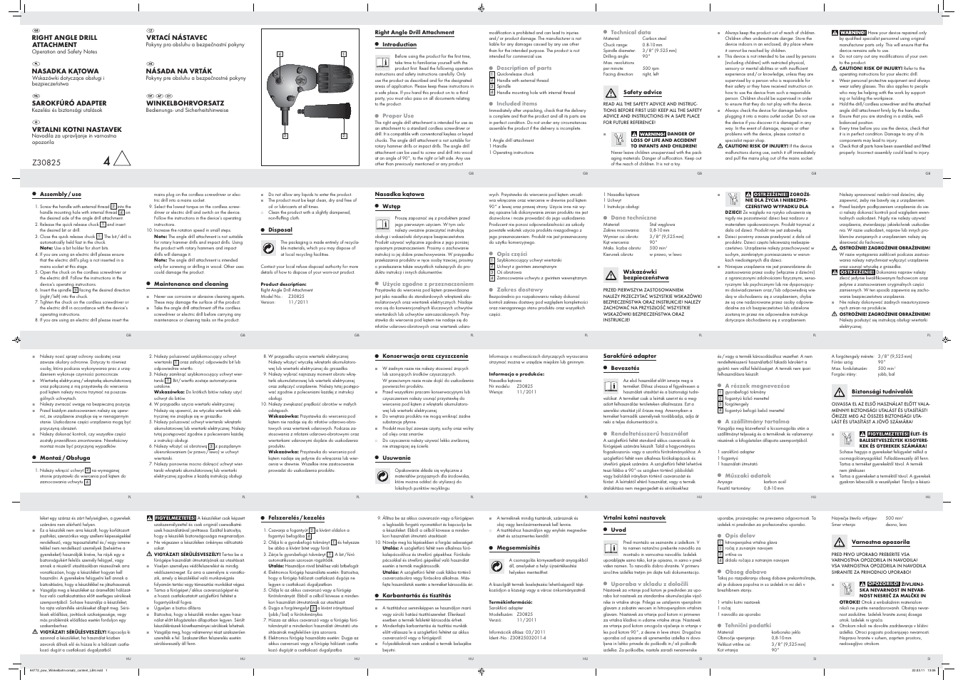 Powerfix Z30825 User Manual | 2 pages