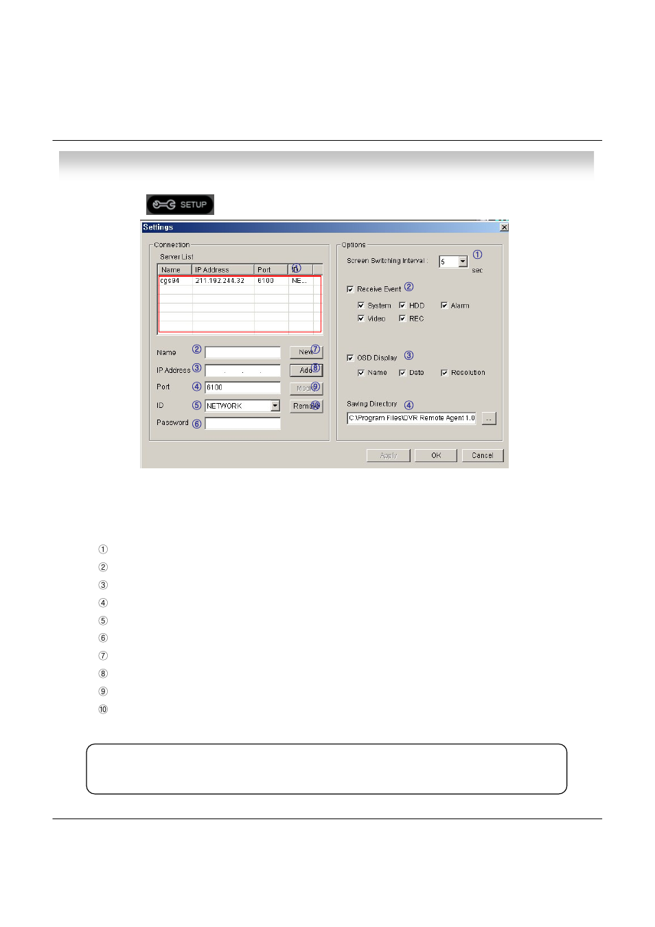 Client, Setting | deXlan 047200 User Manual | Page 45 / 48