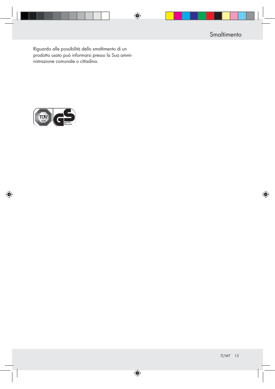 Smaltimento | Powerfix Z15003 User Manual | Page 15 / 37