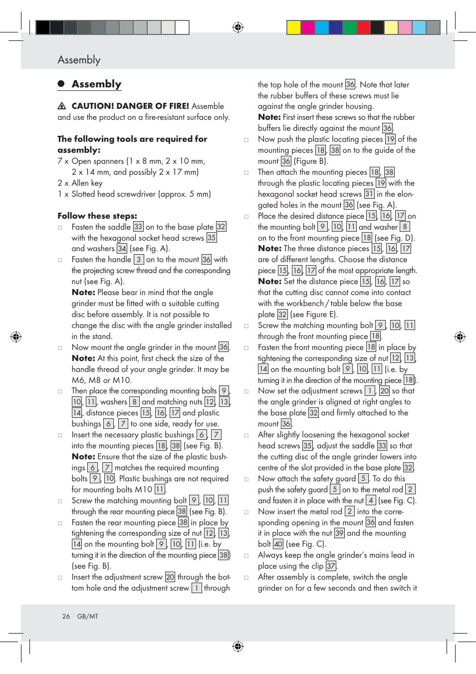 Assembly | Powerfix Z15003 User Manual | Page 26 / 37