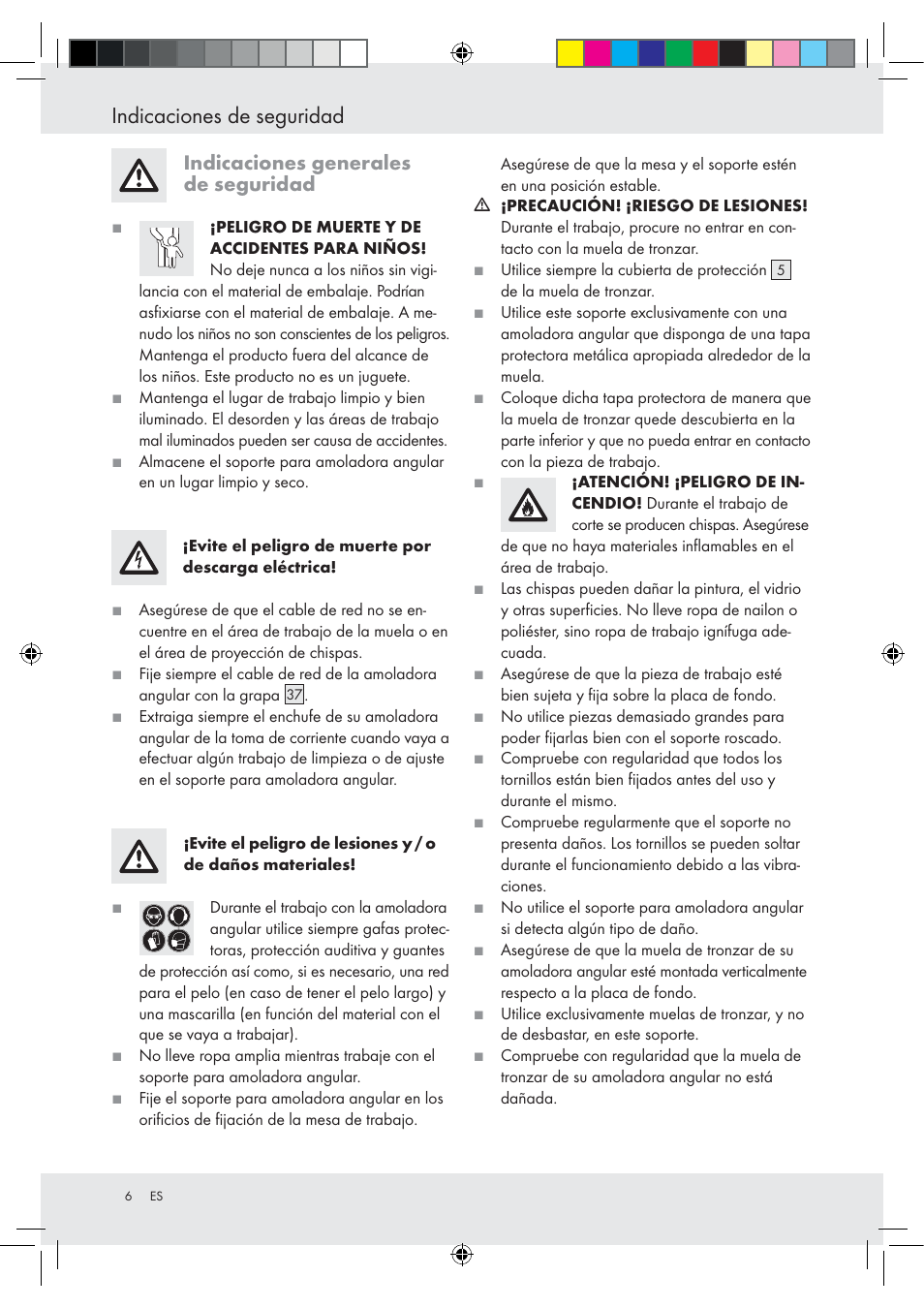 Indicaciones de seguridad | Powerfix Z15003 User Manual | Page 6 / 37