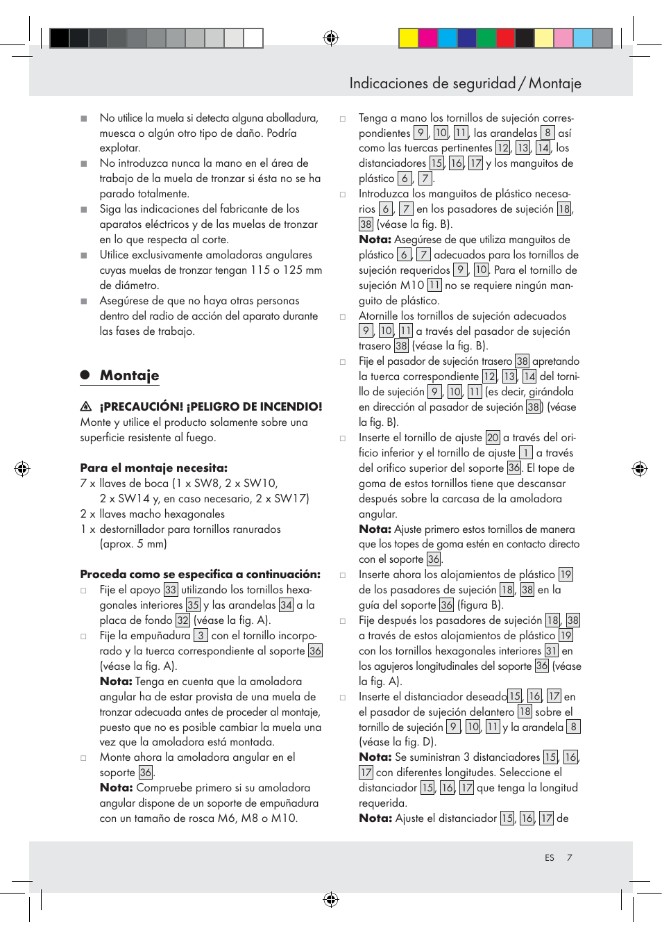 Indicaciones de seguridad / montaje, Montaje | Powerfix Z15003 User Manual | Page 7 / 37