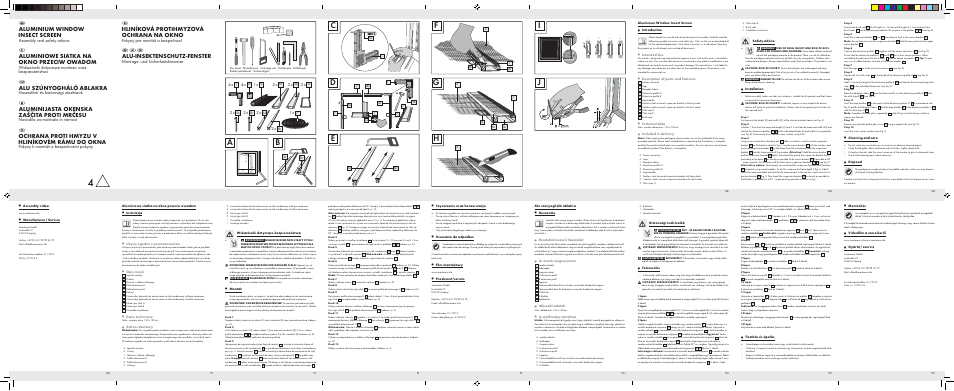 Powerfix Aluminium Window  Insect Screen User Manual | 2 pages