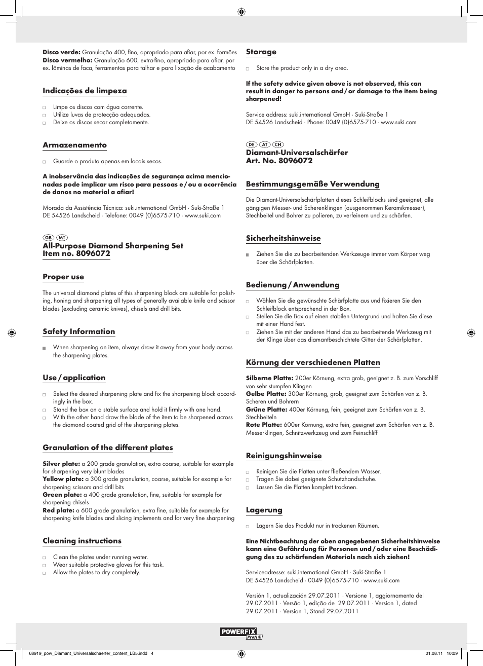 Powerfix All-Purpose Diamond Sharpening Set User Manual | Page 2 / 2