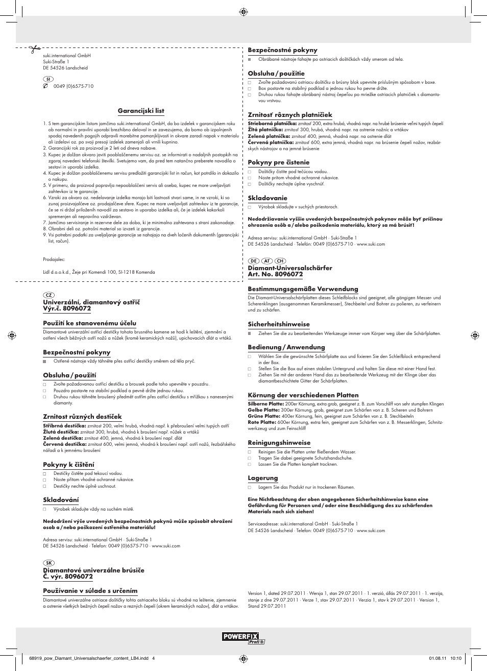 Powerfix All-Purpose Diamond Sharpening Set User Manual | Page 2 / 2