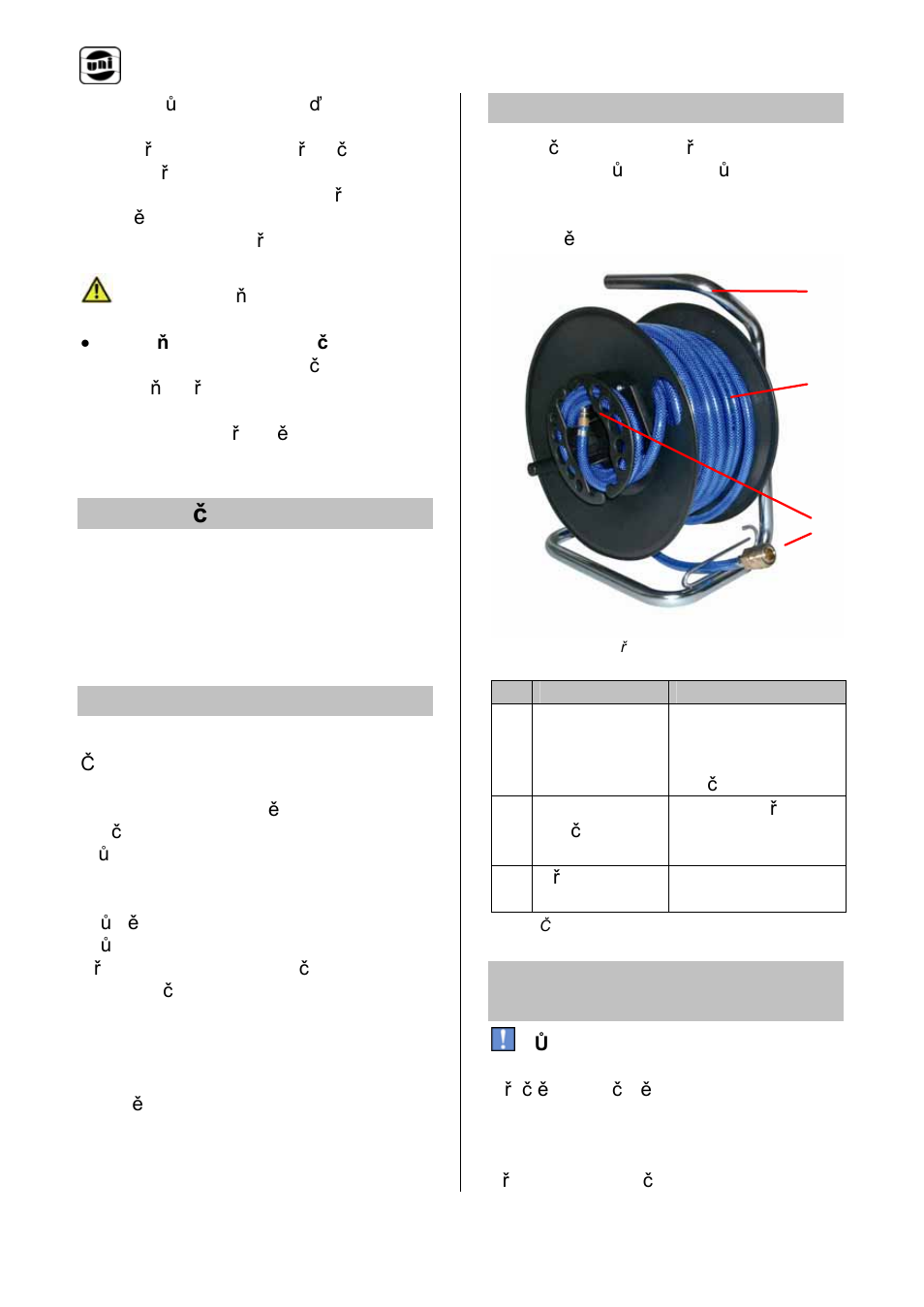 Hadicový buben cz, 4 sou část dodávky, 5 technické údaje | 6 popis výrobku, 7uvedení do provozu a obsluha | Powerfix Air Compressor Hose Reel User Manual | Page 65 / 97