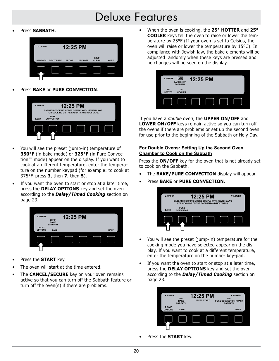 Deluxe features, 25 pm | Dacor DISCOVERY EO User Manual | Page 22 / 40