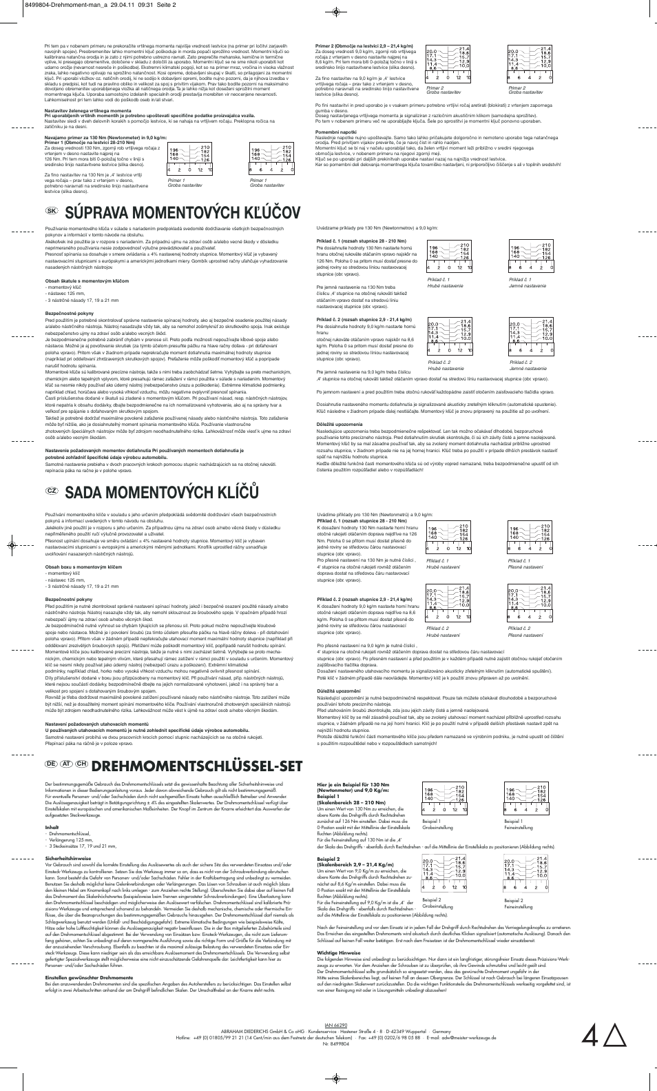 Súprava momentových kľúčov, Sada momentových klíčů, Drehmomentschlüssel-set | Powerfix Torque Wrench Set User Manual | Page 2 / 2