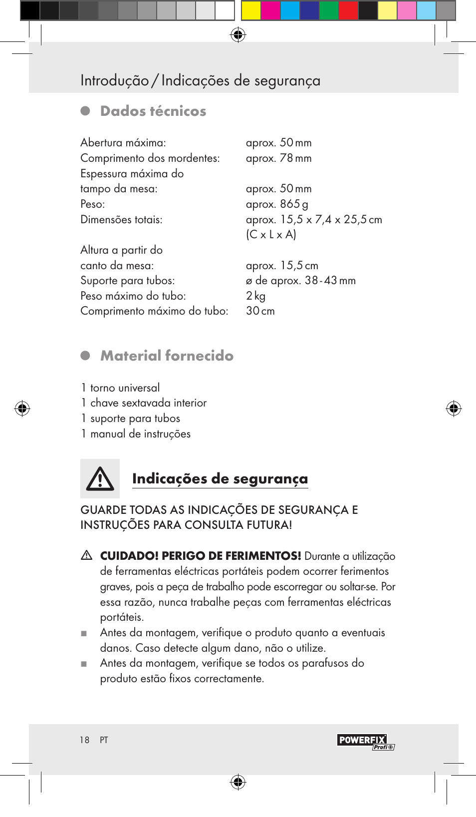 Introdução / indicações de segurança, Dados técnicos, Material fornecido | Indicações de segurança | Powerfix VACUUM BASE VICE A User Manual | Page 16 / 31