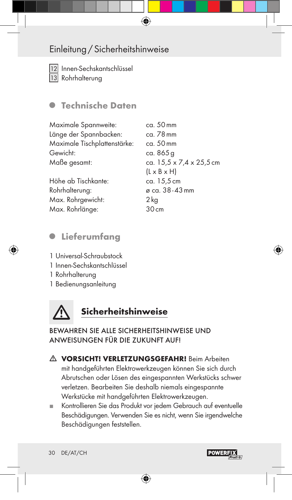 Einleitung / sicherheitshinweise, Technische daten, Lieferumfang | Sicherheitshinweise | Powerfix VACUUM BASE VICE A User Manual | Page 28 / 31