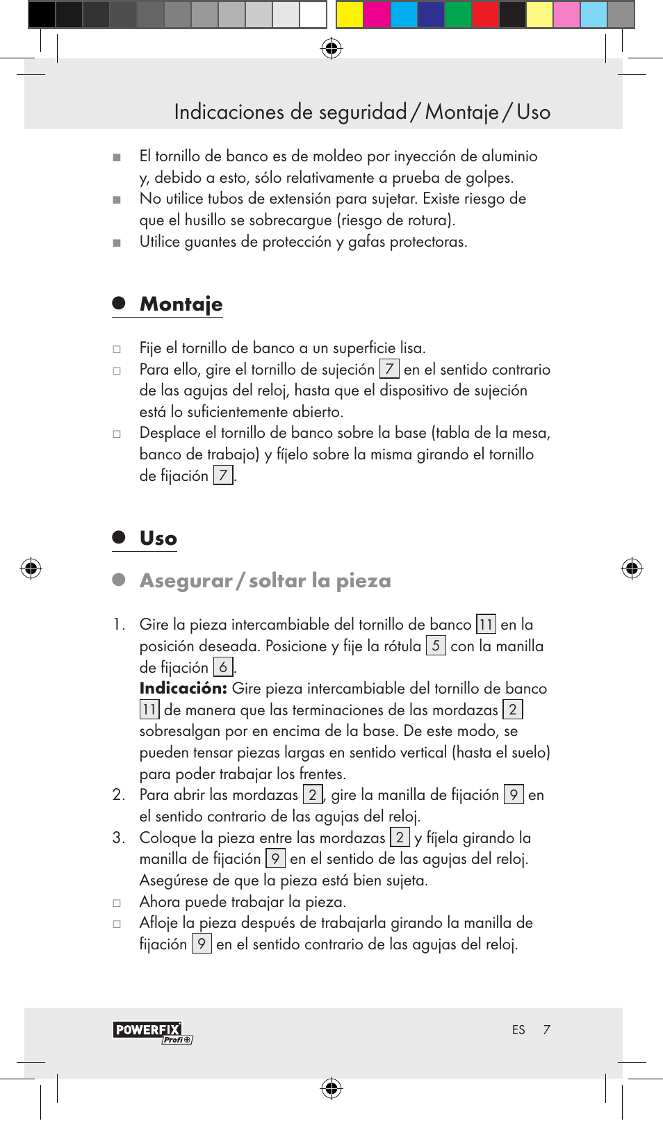 Indicaciones de seguridad / montaje / uso, Montaje, Asegurar / soltar la pieza | Powerfix VACUUM BASE VICE A User Manual | Page 5 / 31