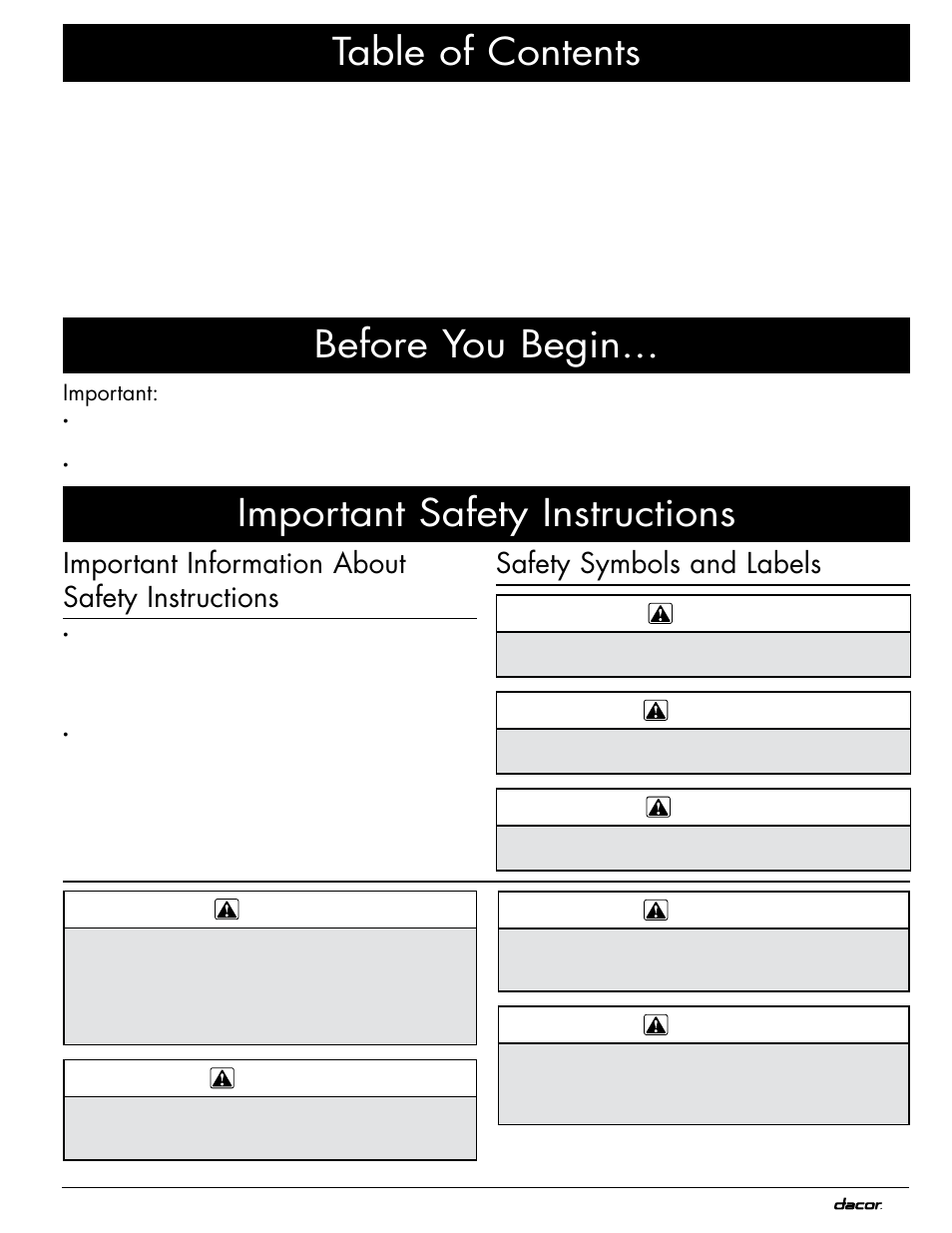 Dacor MOV230 User Manual | Page 3 / 20