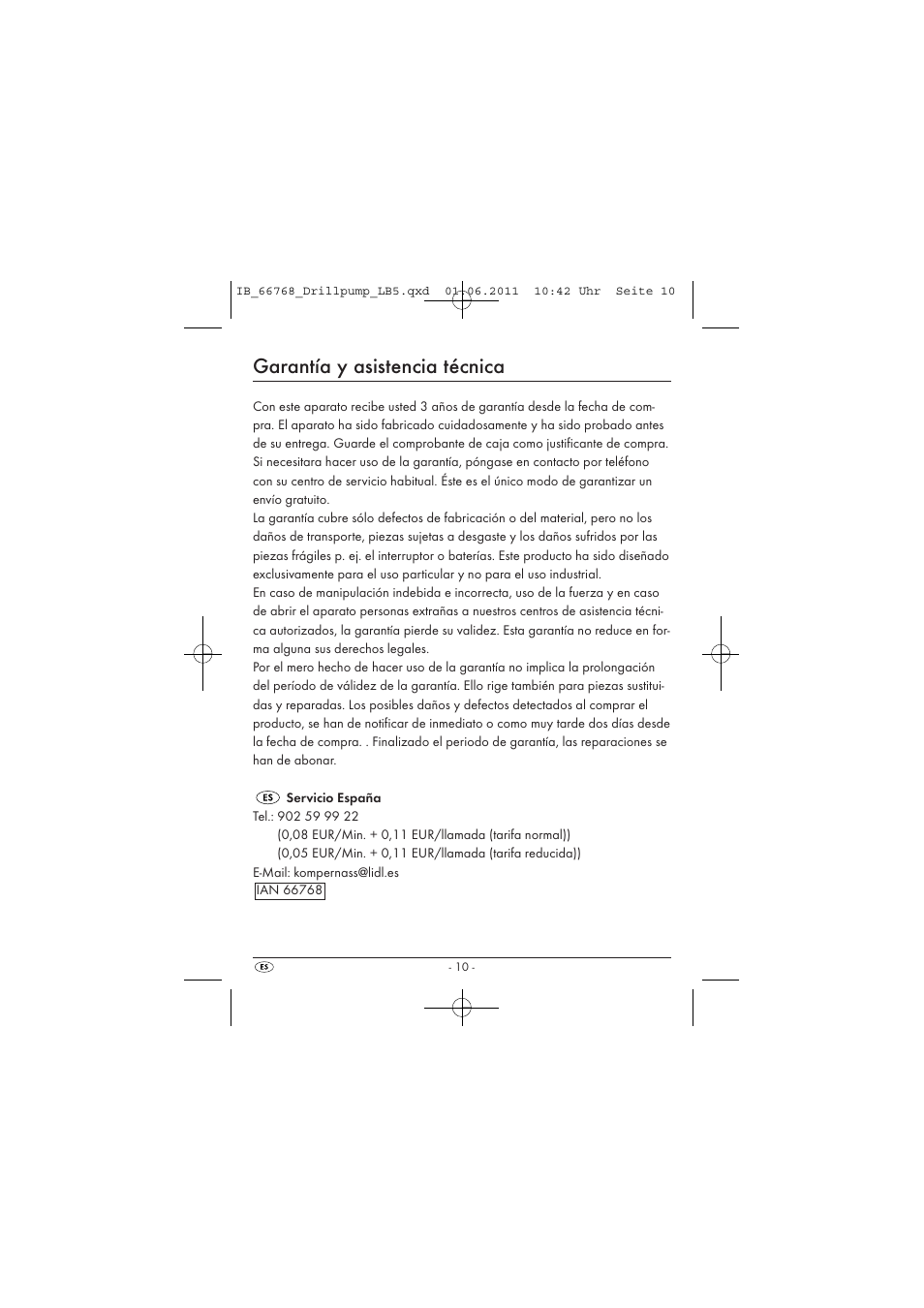 Garantía y asistencia técnica | Powerfix DRILL PUMP User Manual | Page 12 / 52