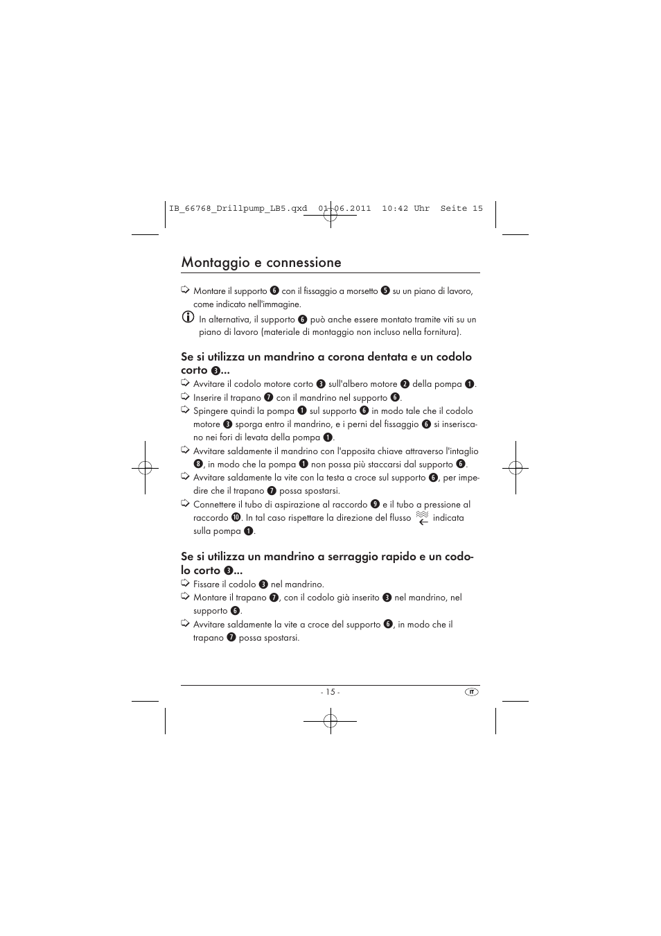 Montaggio e connessione | Powerfix DRILL PUMP User Manual | Page 17 / 52