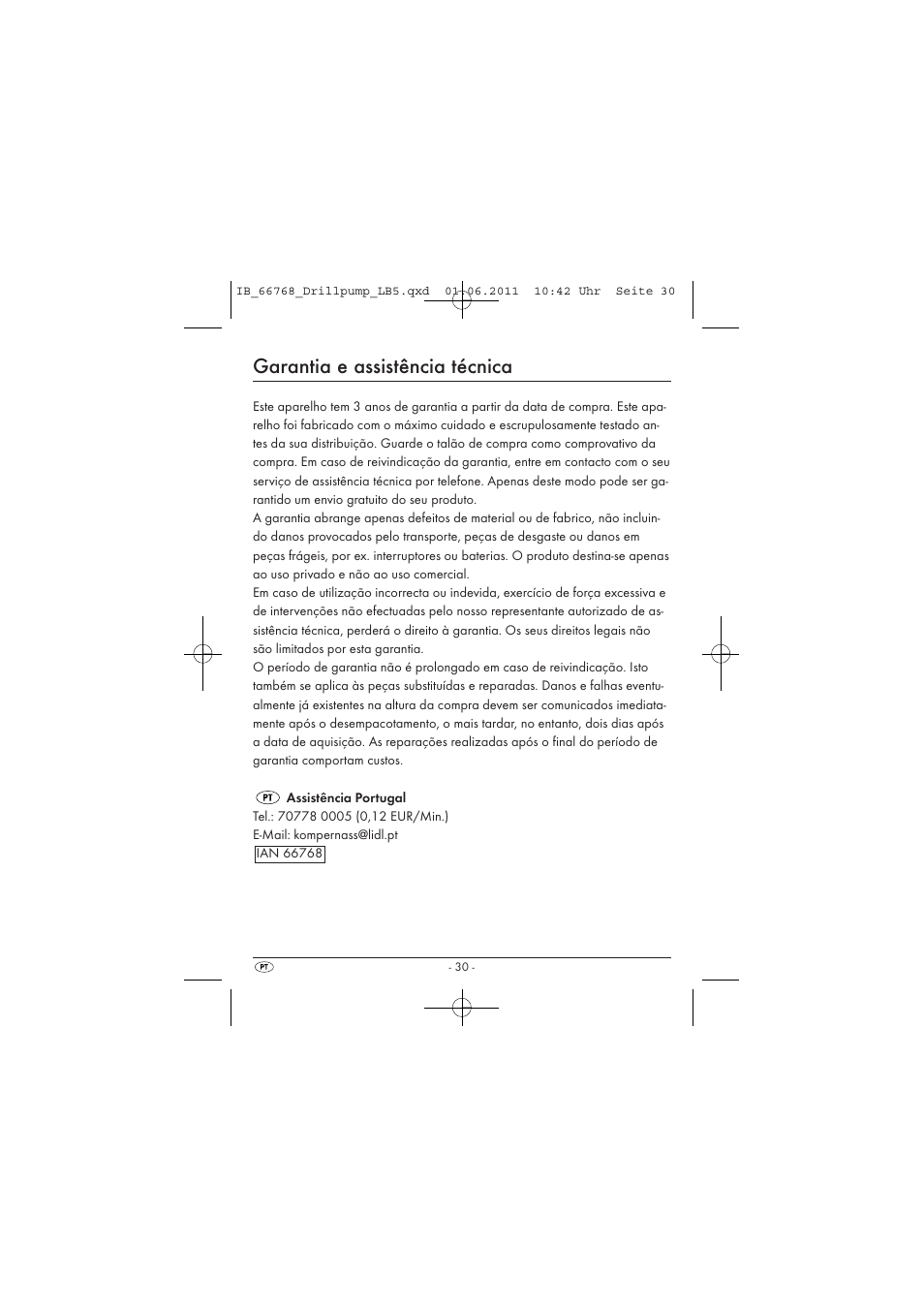 Garantia e assistência técnica | Powerfix DRILL PUMP User Manual | Page 32 / 52