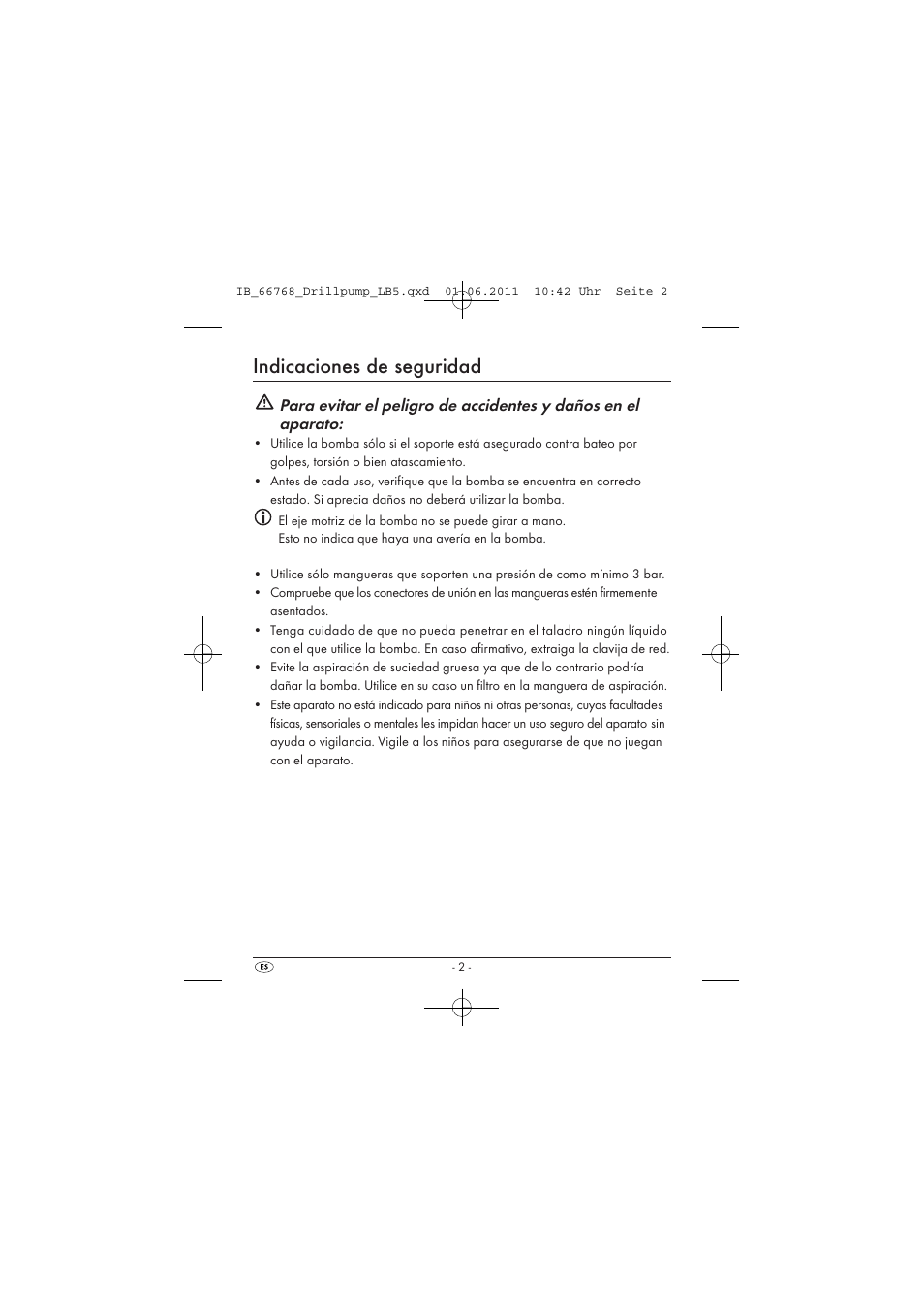 Indicaciones de seguridad | Powerfix DRILL PUMP User Manual | Page 4 / 52