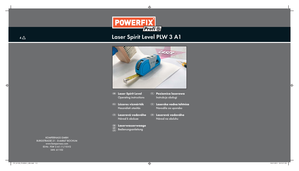 Powerfix PLW 3 A1 User Manual | 58 pages