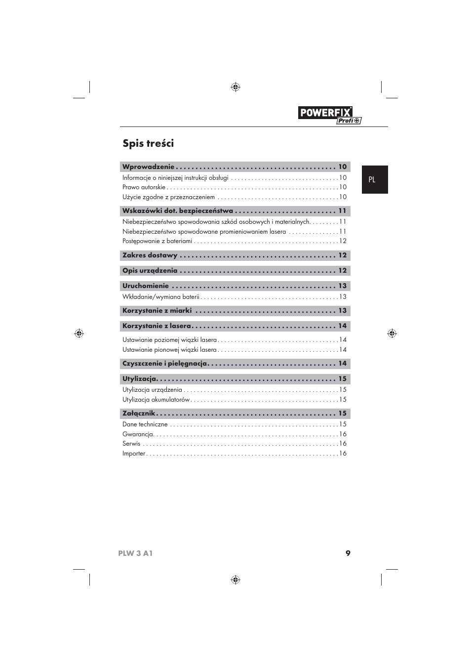 Powerfix PLW 3 A1 User Manual | Page 11 / 58