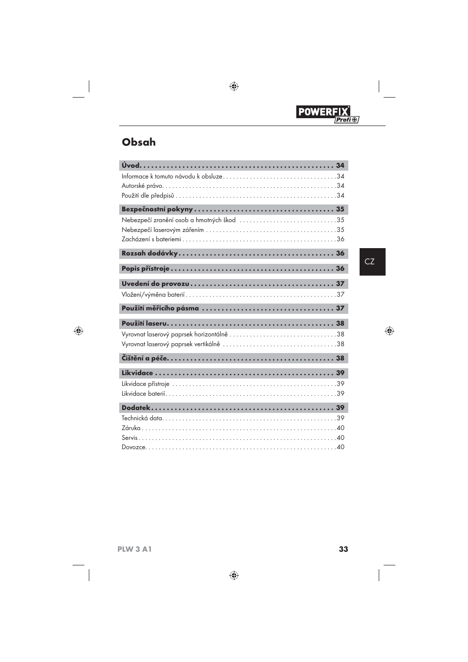Powerfix PLW 3 A1 User Manual | Page 35 / 58