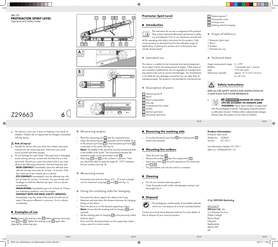 Powerfix Z29663 User Manual | 1 page