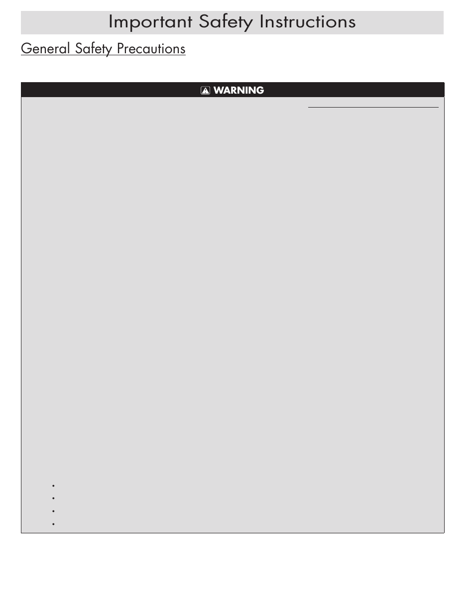 Important safety instructions, General safety precautions | Dacor EH54 User Manual | Page 4 / 12