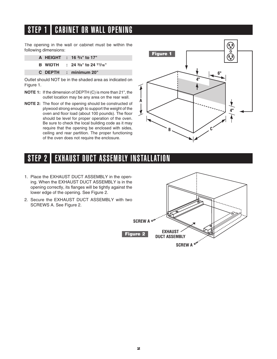 Dacor AOMTK27 User Manual | Page 2 / 4