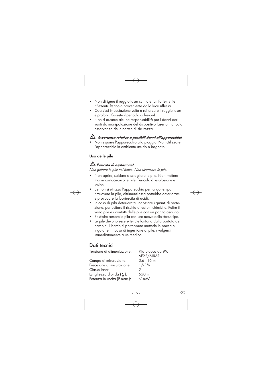 Dati tecnici | Powerfix KH 2927-1 User Manual | Page 17 / 62