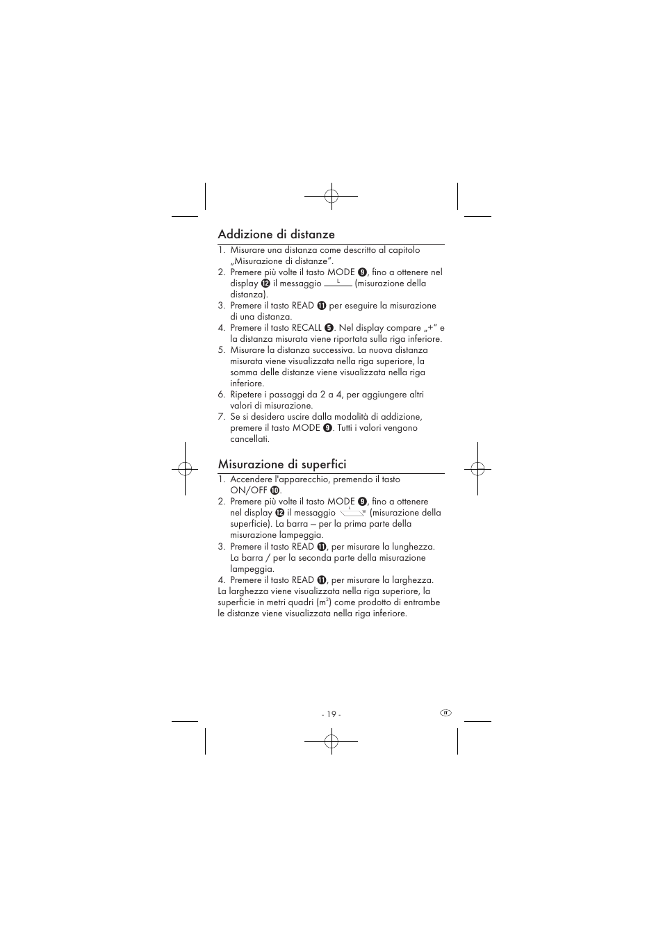Addizione di distanze, Misurazione di superfici | Powerfix KH 2927-1 User Manual | Page 21 / 62