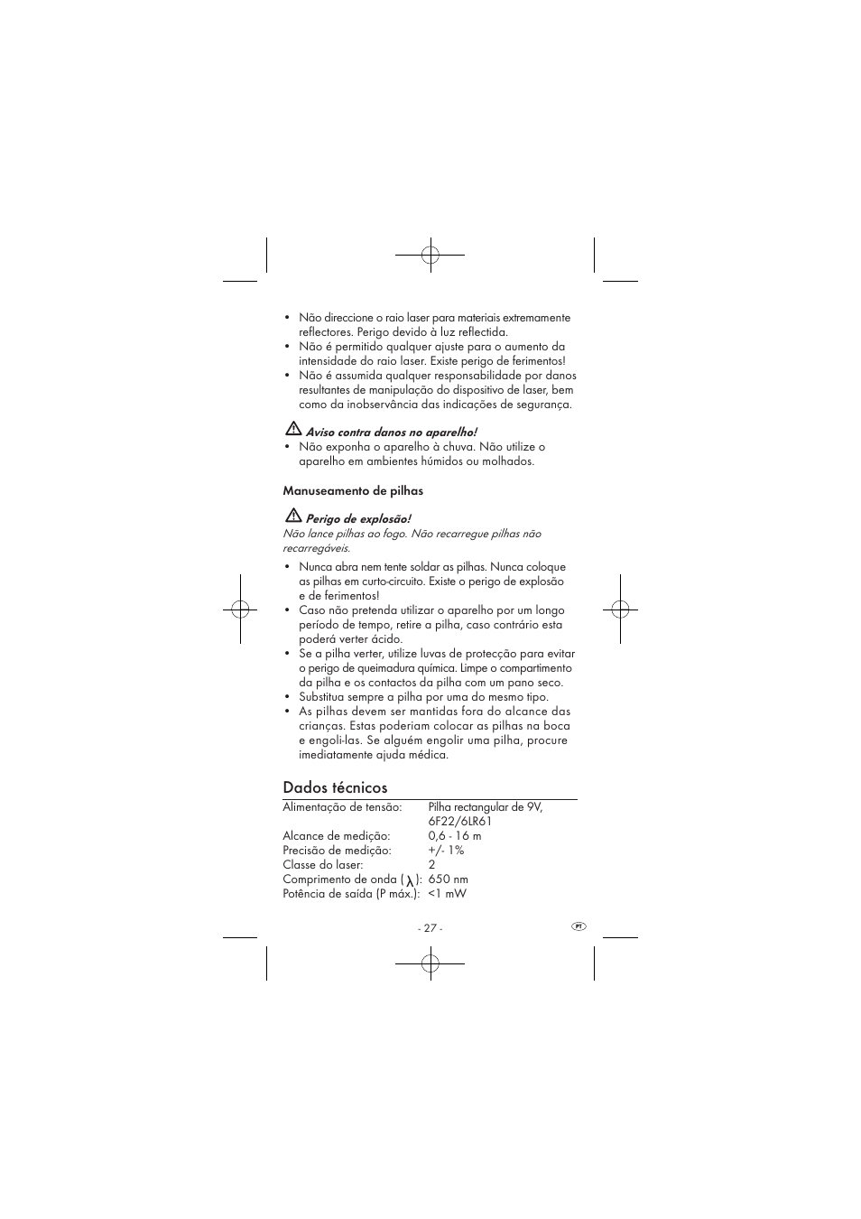 Dados técnicos | Powerfix KH 2927-1 User Manual | Page 29 / 62