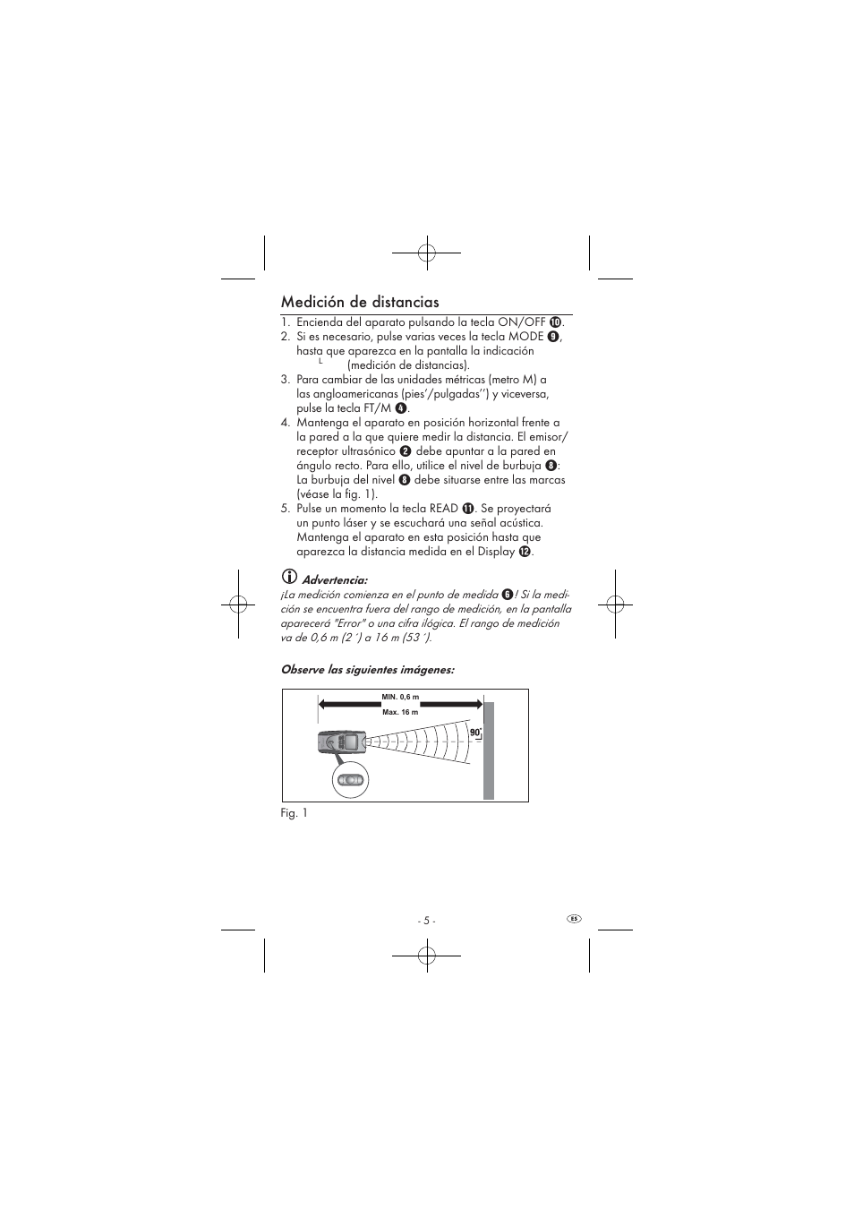 Medición de distancias | Powerfix KH 2927-1 User Manual | Page 7 / 62