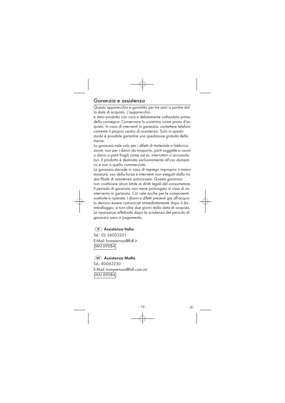 Garanzia e assistenza | Powerfix KH 2927-2 User Manual | Page 21 / 52