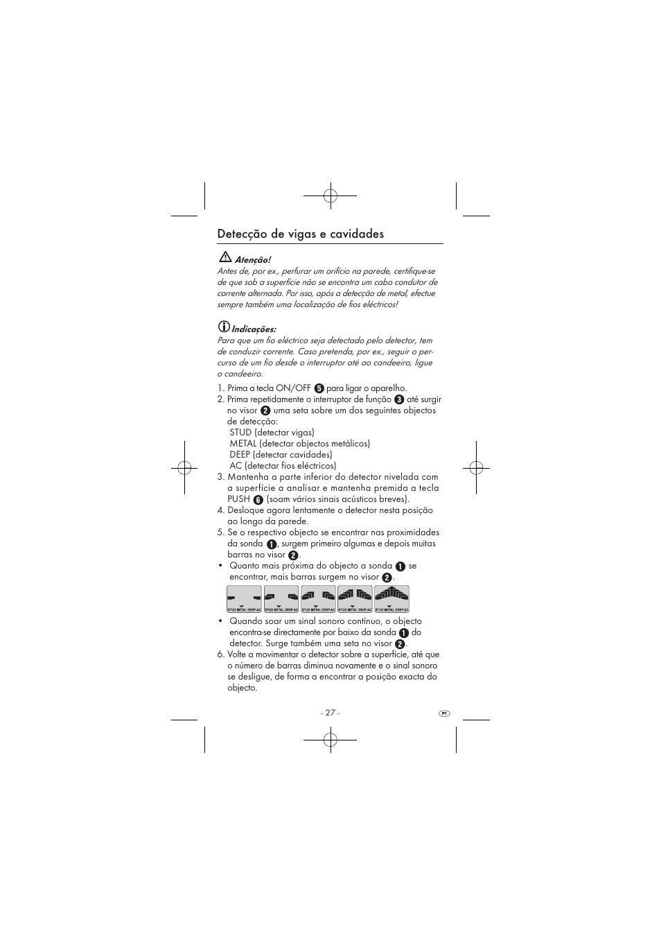 Detecção de vigas e cavidades | Powerfix KH 2927-2 User Manual | Page 29 / 52