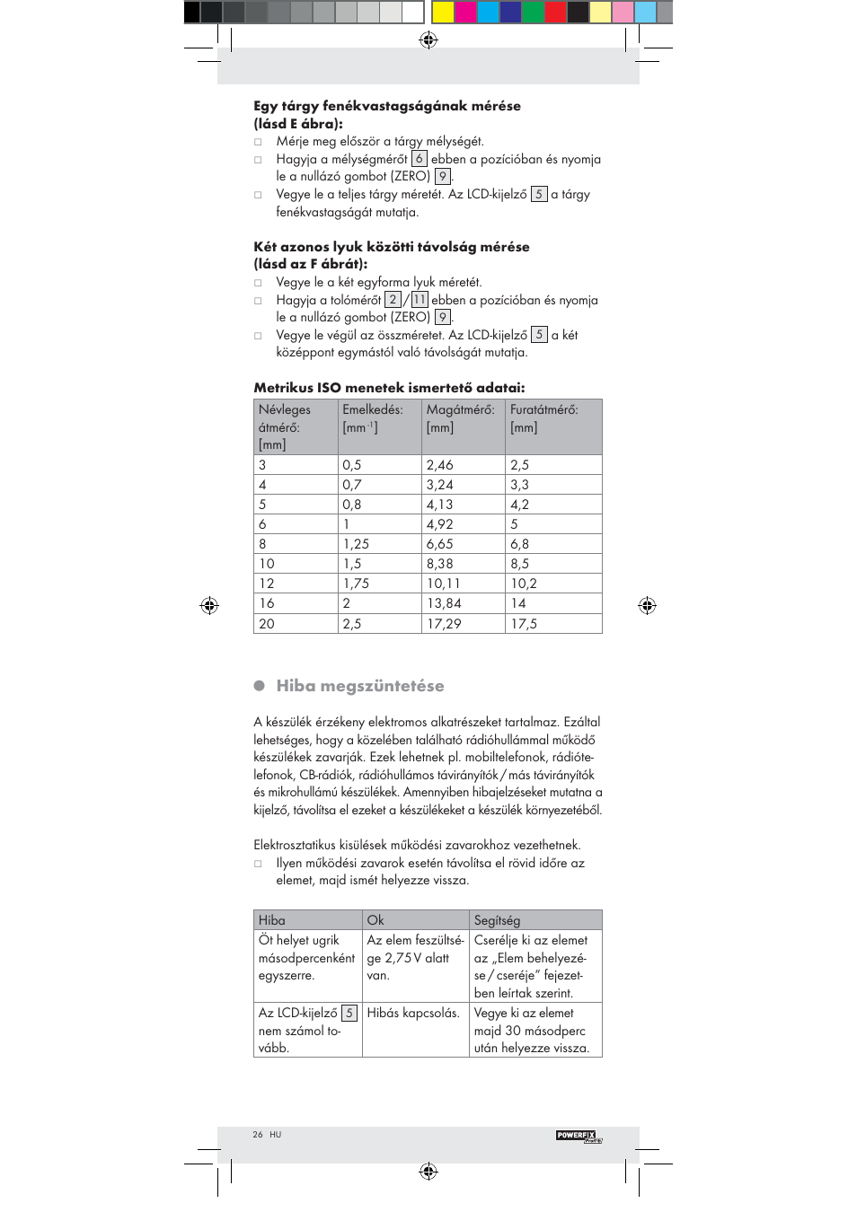 Hiba megszüntetése | Powerfix Z22855 User Manual | Page 24 / 51