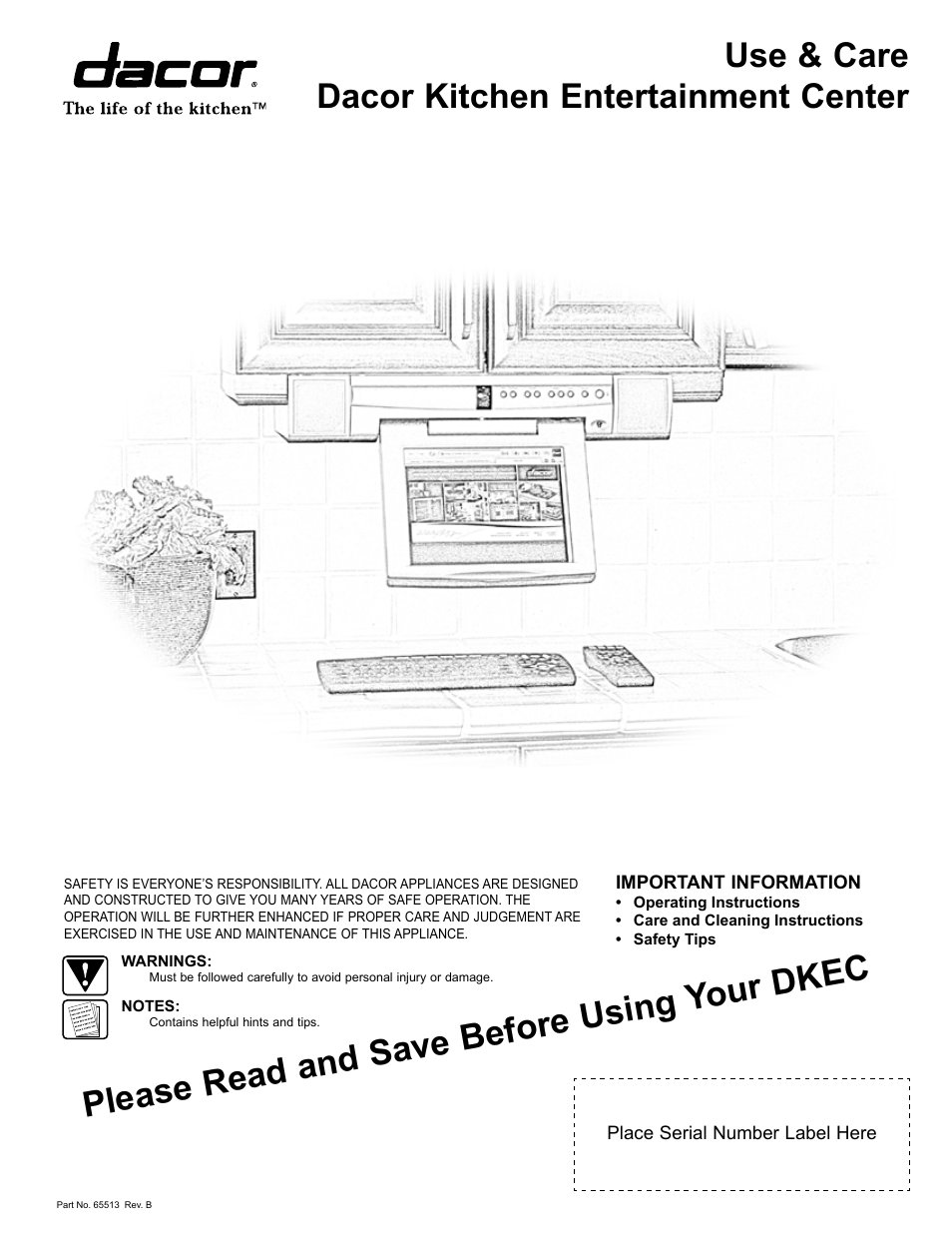 Dacor 65513REV.B User Manual | 24 pages