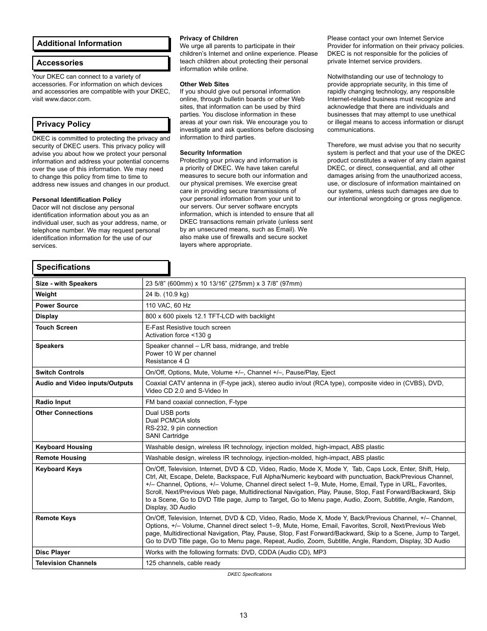 Dacor 65513REV.B User Manual | Page 15 / 24